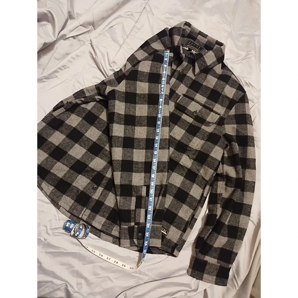 Jachs Wool Blend Flannel Quilted Shirt Jacket Plaid Mens L Shacket Cowboy Warm